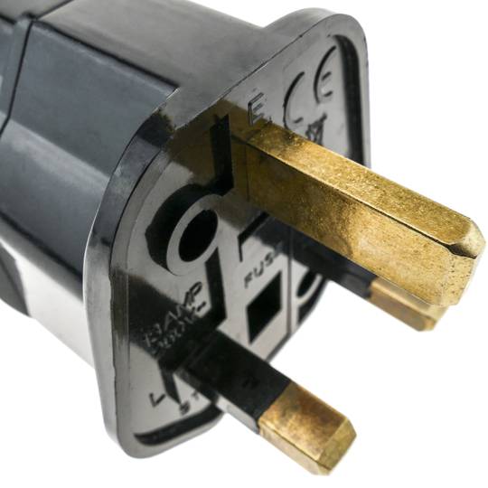 EU auf UK Adapter stecker mit 2 pin rundstecker um BS1363 stecker schwarz