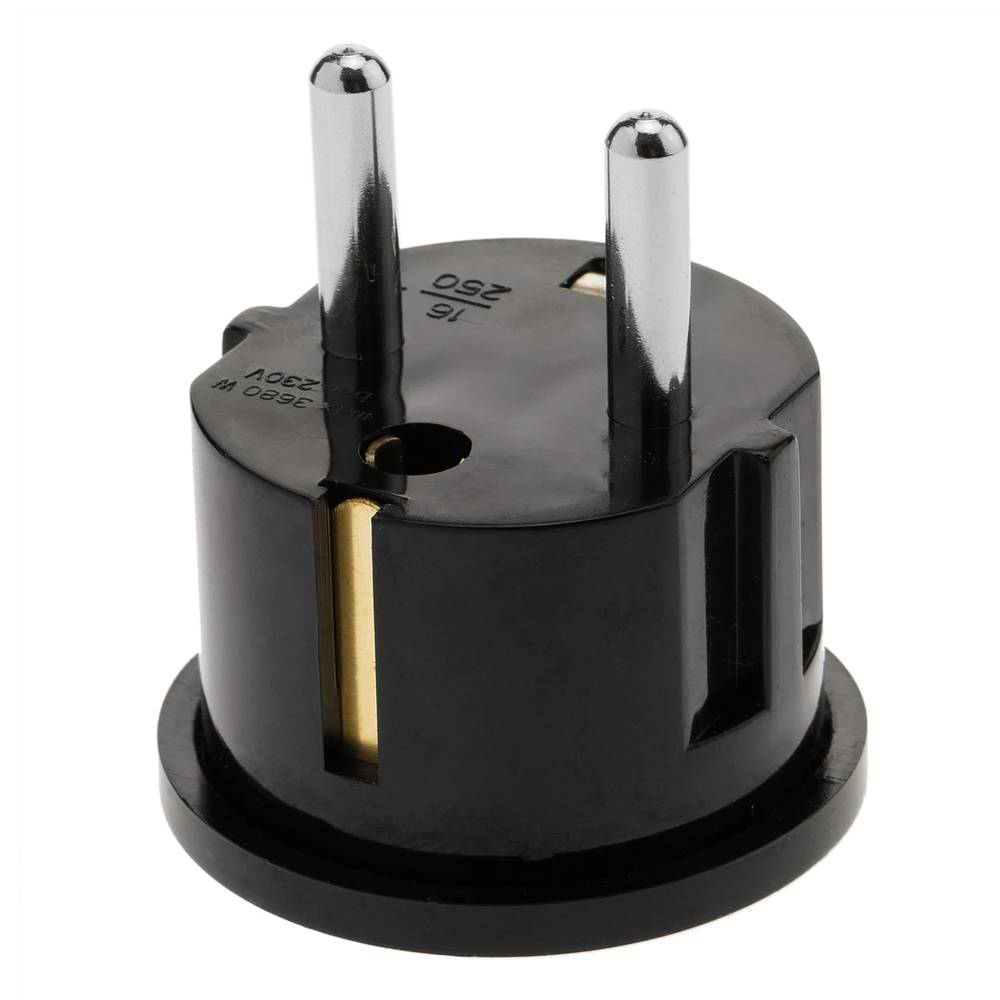 USA to EU Adapter plug with NEMA5-15R female plug to 2 pin male round plug