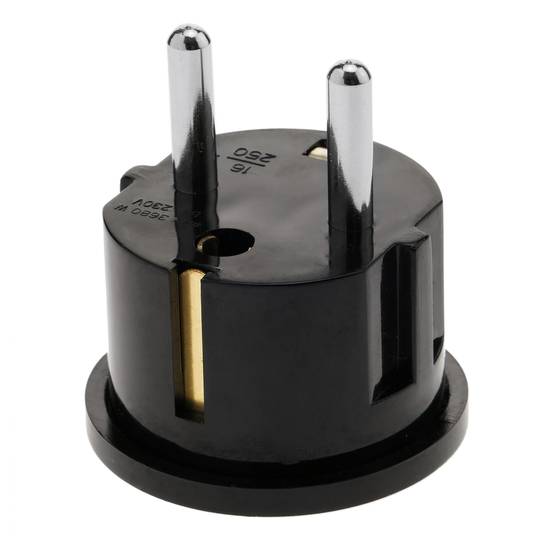USA to EU Adapter plug with NEMA5-15R female plug to 2 pin male round plug