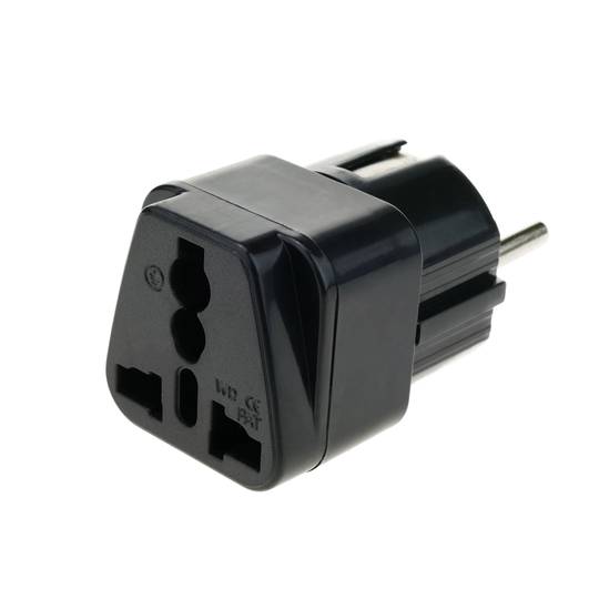 Adaptador endoll universal a norma Europea Clavilla multienchufe femella a Schuko mascle F CEE 7/4