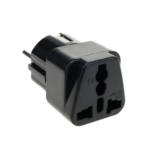 Adaptador endoll universal a norma Europea Clavilla multienchufe femella a Schuko mascle F CEE 7/4