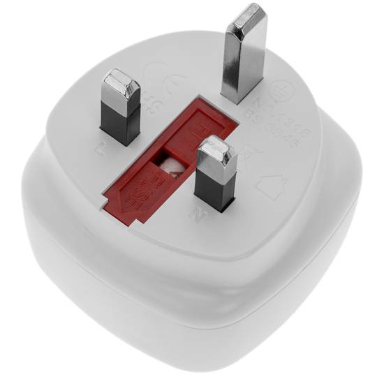 Wtyczka adaptera z Europy do Wielkiej Brytanii wtyk schuko żeński do wtyczki BS1363 męski biały