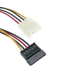 Cabo de energia SATA 15P 4P feminino Molex para machos de 75 cm