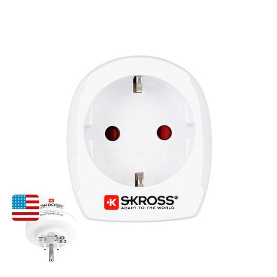 Adaptateur de prise européenne vers américaine Skross 1500203-E