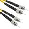 Glasvezelkabel ST / PC naar ST / PC single mode duplex 9/125 van 100m OS2