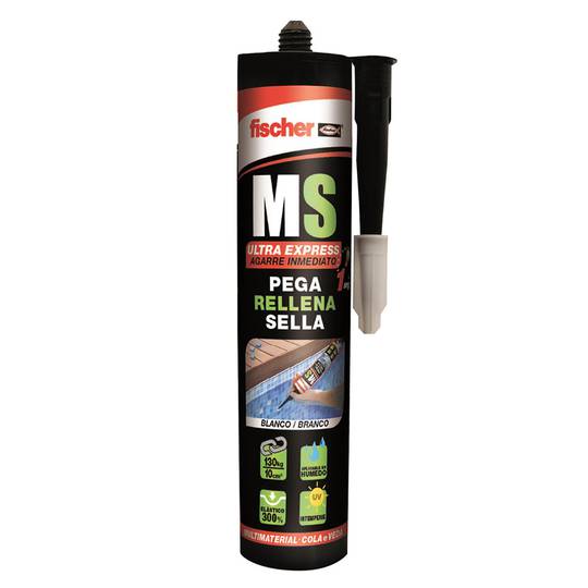 White adhesive sealant MS ultra express 290 ml Fischer 508455