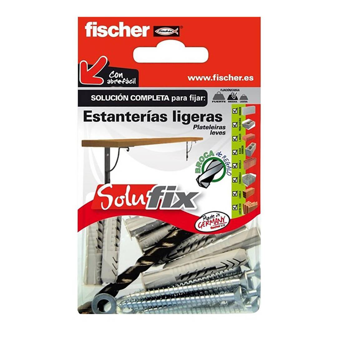 Kit de fixation pour étagères lumineuses Solufix Fischer 502685