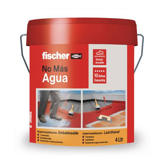 Tileable waterproofing 4 liters terracotta Fischer 564133