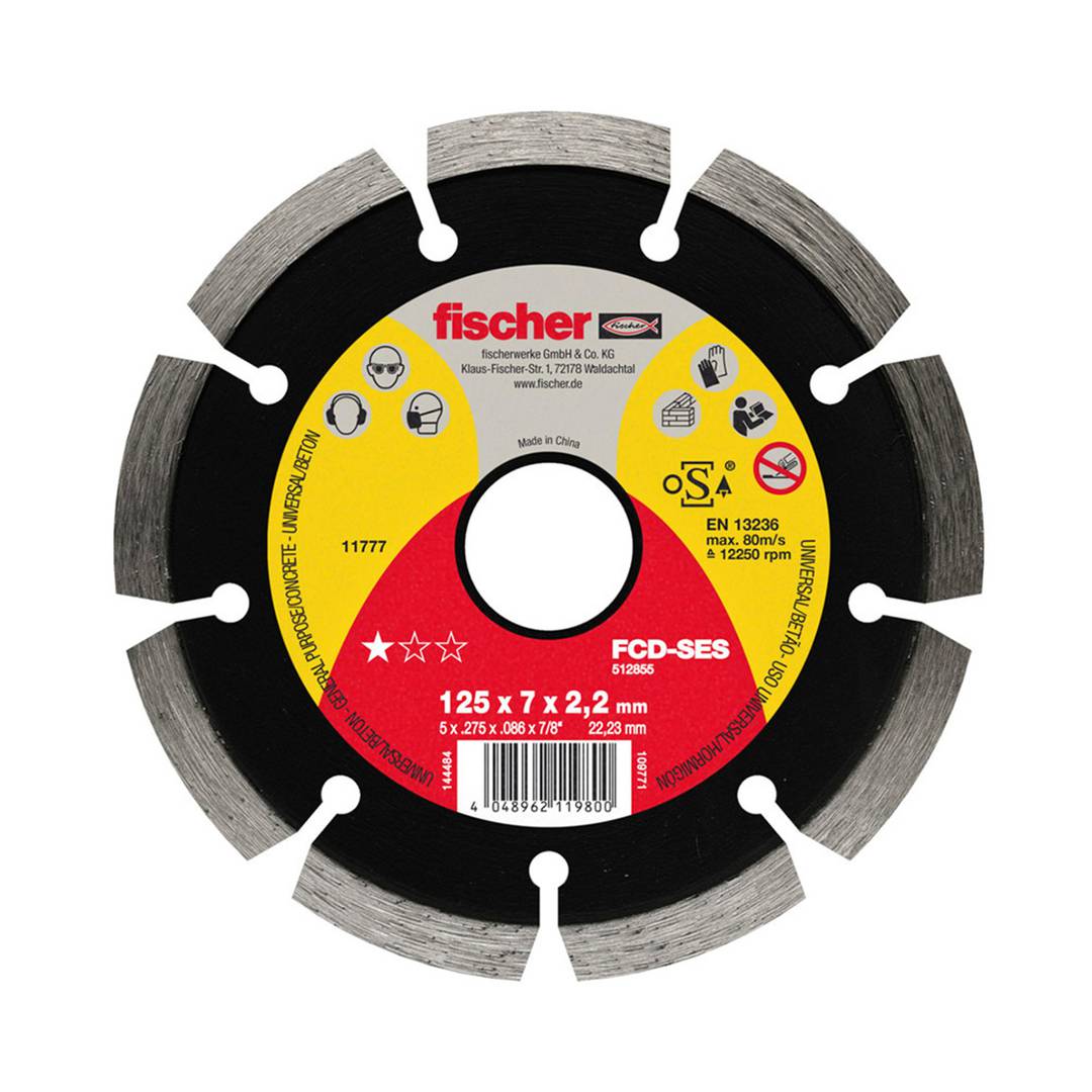 Disque à tronçonner pour béton FCD-SES 125x2,2x22,23 Fischer 512855