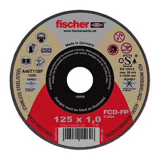 Disc de tall per a metalls FCD-FP 125x1x22,23 Fischer 531711