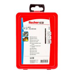 Pack of 19 units drill bit for metal HSS-R DIN338 with a diameter of 1-10x0.5mm Fischer 543327