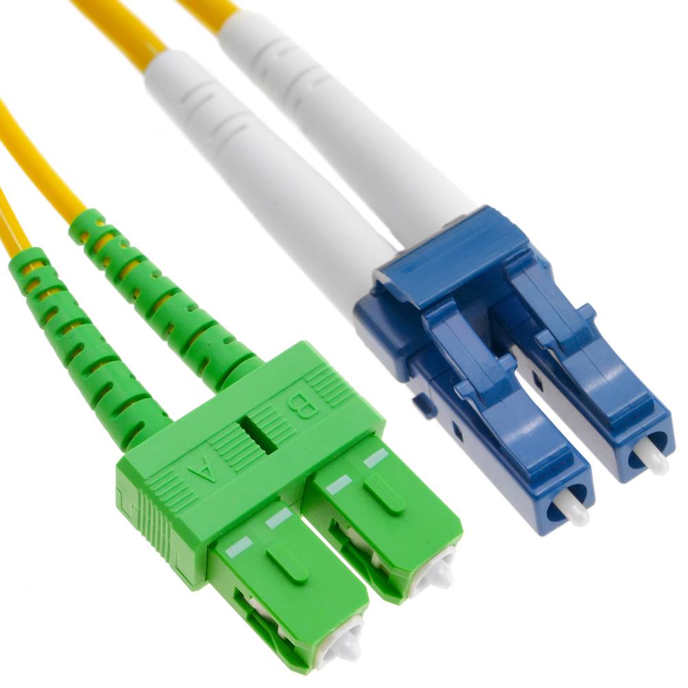 Cable fibre optique LC/PC SC/APC duplex monomode 9/125 de 15 m OS2