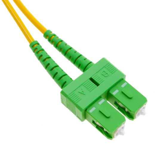 Cable de fibra óptica SC/PC a SC/APC monomodo duplex 9/125 de 3 m OS2