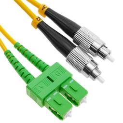 Glasvezelkabel FC / PC naar SC / APC single mode duplex 9/125 van 3 m OS2