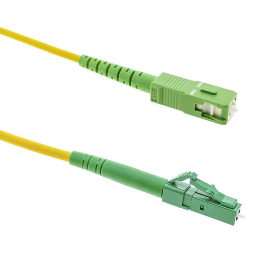 Fiber Optic Cable LC/APC to SC/APC simplex singlemode G657A2 9/125 of 10 m  OS2 - Cablematic