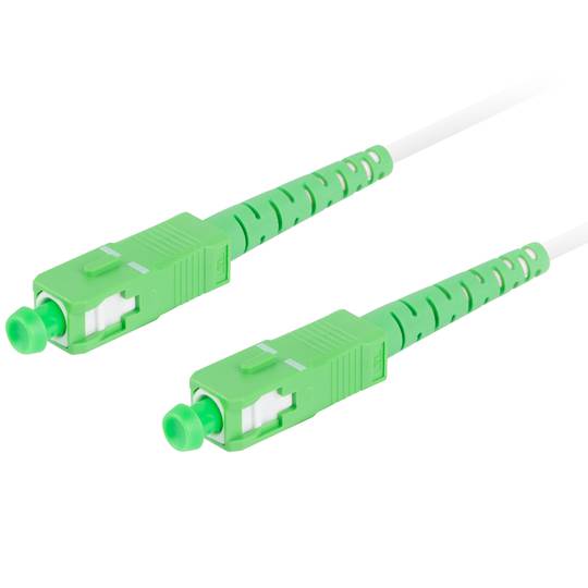 Kabel światłowodowy ze złączami SC/APC 50 metrów biały firmy Lanberg FO-SASA-SS21-0500-WH