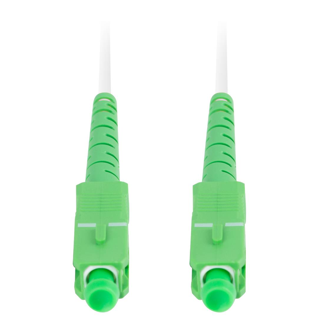 Kabel światłowodowy ze złączami SC/APC 50 metrów biały firmy Lanberg FO-SASA-SS21-0500-WH