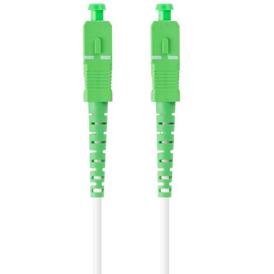 Kabel światłowodowy ze złączami SC/APC 50 metrów biały firmy Lanberg FO-SASA-SS21-0500-WH