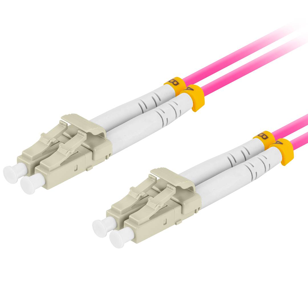 Câble fibre optique Lanberg FO-LULU-MD41-0010-VT 1 m avec connecteurs LC/UPC et OM4