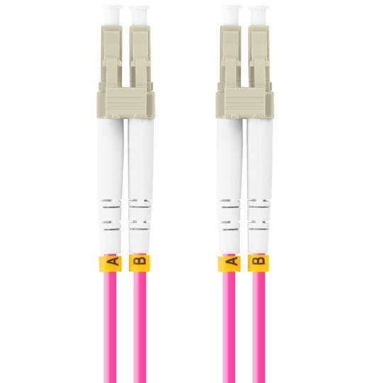 Câble fibre optique Lanberg FO-LULU-MD41-0010-VT 1 m avec connecteurs LC/UPC et OM4
