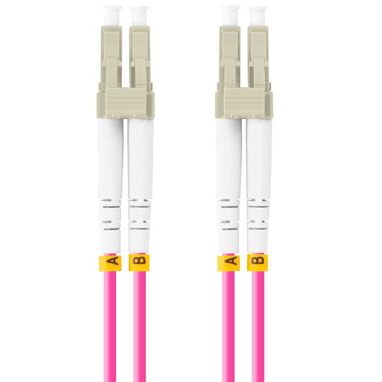 Cable de fibra óptica de Lanberg FO-LULU-MD41-0020-VT de 2 m con conectores LC/UPC y OM4