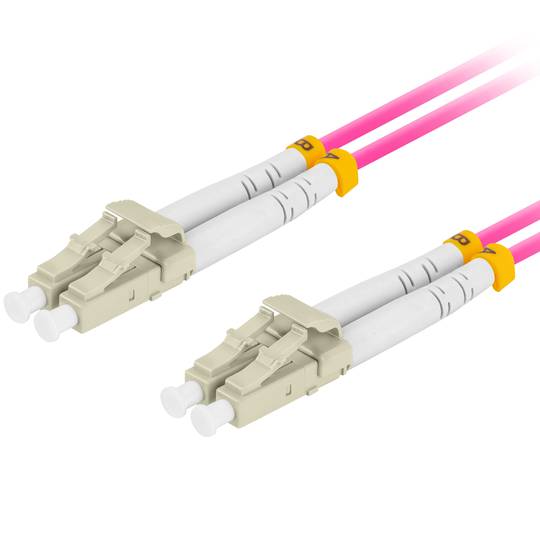 Cable de fibra óptica de Lanberg FO-LULU-MD41-0050-VT de 5 m con conectores LC/UPC a LC/UPC, OM4