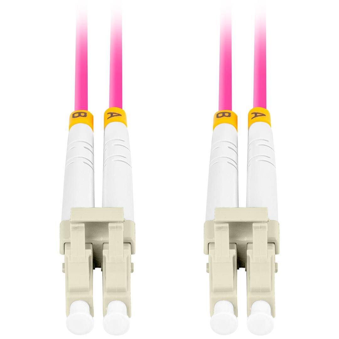 Cable de fibra óptica de Lanberg FO-LULU-MD41-0050-VT de 5 m con conectores LC/UPC a LC/UPC, OM4