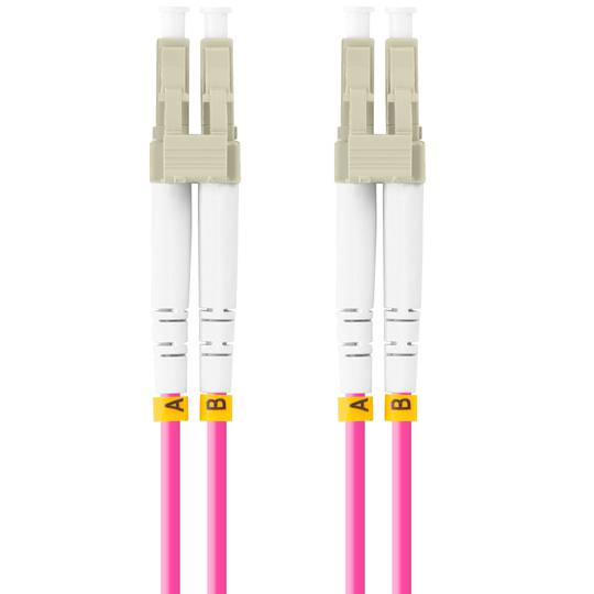 Cable de fibra óptica de Lanberg FO-LULU-MD41-0050-VT de 5 m con conectores LC/UPC a LC/UPC, OM4