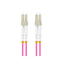 Câble fibre optique Lanberg FO-LULU-MD41-0100-VT 10 m avec connecteurs LC/UPC et OM4