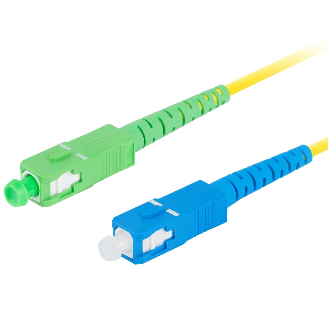 Kabel światłowodowy ze złączami SC/APC i SC/UPC 3 metry żółty Lanberg FO-SASU-SS21-0030-YE