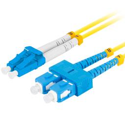 Cabo óptico Lanberg com conectores SC/UPC e LC/UPC 2 metros amarelo FO-SULU-SD11-0020-YE