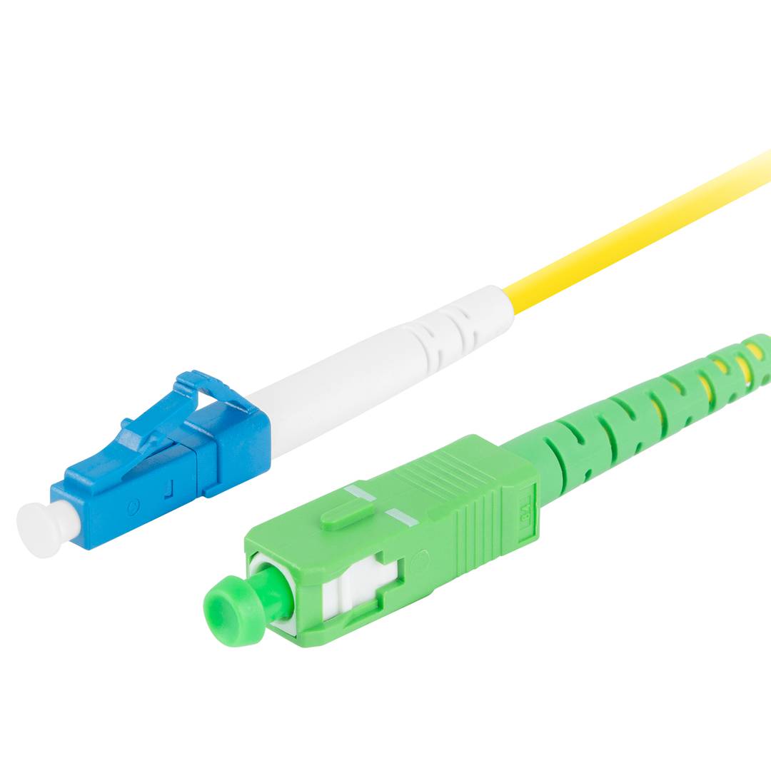 Lanberg Glasfaserkabel FO-LUSA-SS11-0050-YE 5 m G.657.A1 mit LC/UPC- und SC/APC-Steckern