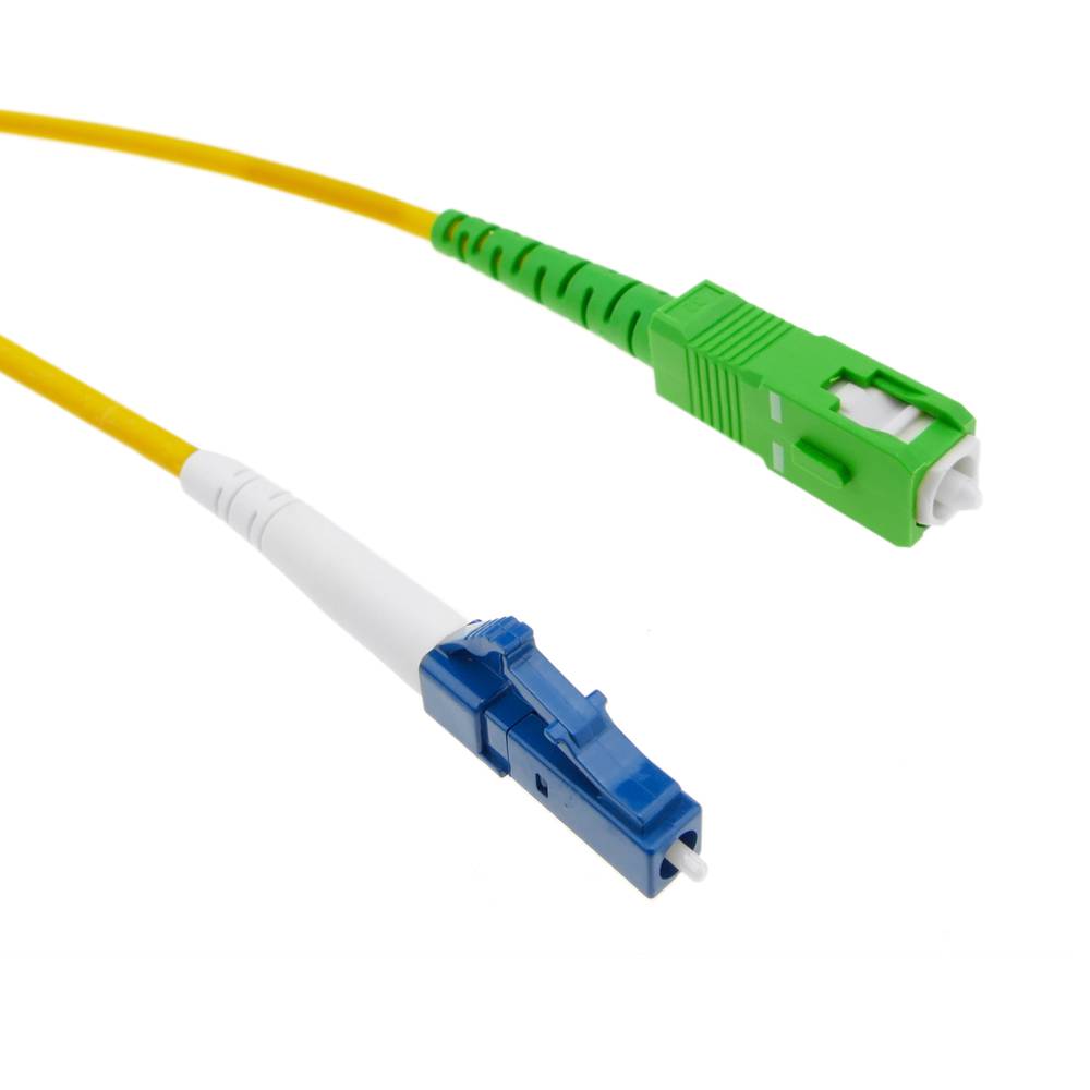 Cable de fibra òptica LC/PC a SC/APC monomode simplex 9/125 d'1 m