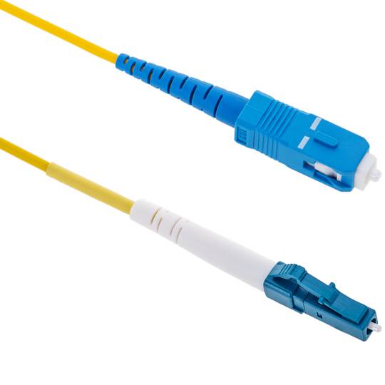 0,5 m OS2 LC/UPC para SC/UPC Singlemode Simplex 9/125 G652D Cabo de Fibra Óptica