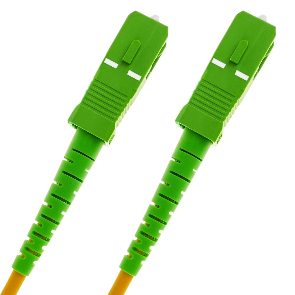 Cable de fibra óptica SC/APC a SC/APC monomodo SMF SX OS2 simplex 9/125 blindado amarillo de 5 m