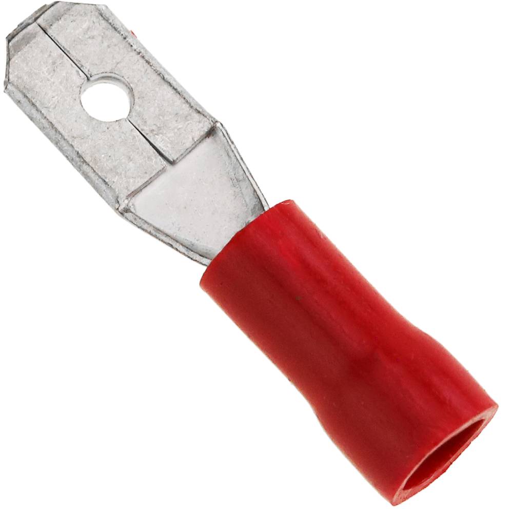 Terminale Faston Maschio 4,8 mm rosso Confezione da 100 unità
