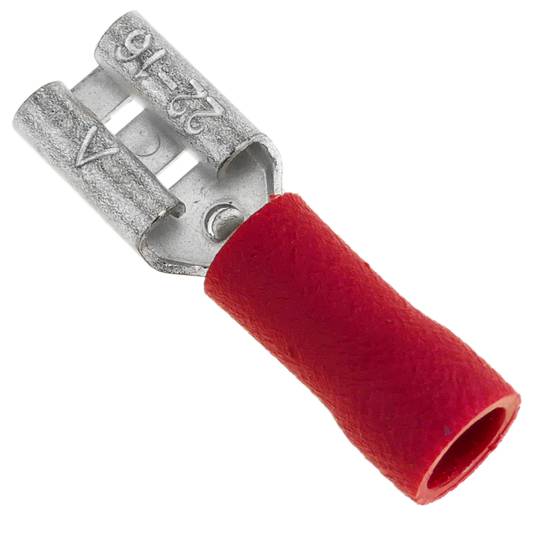 Terminal Faston Kobieta 4,8 mm czerwony Opakowanie 100 sztuk