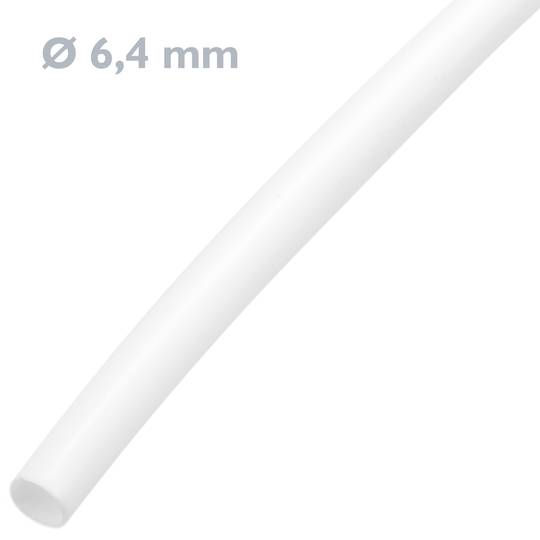 Witte krimpkous van 6,4 mm in een spoel van 3 m