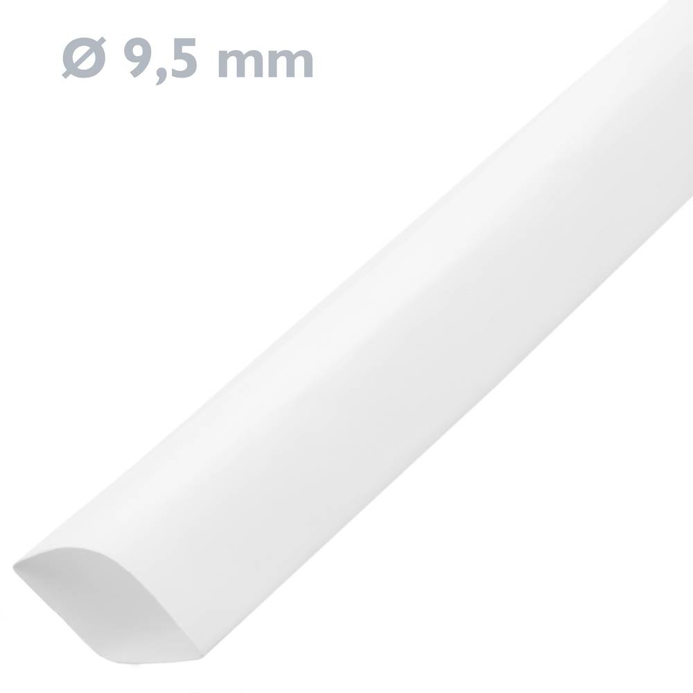Witte krimpkous van 9,5 mm in een spoel van 3 m