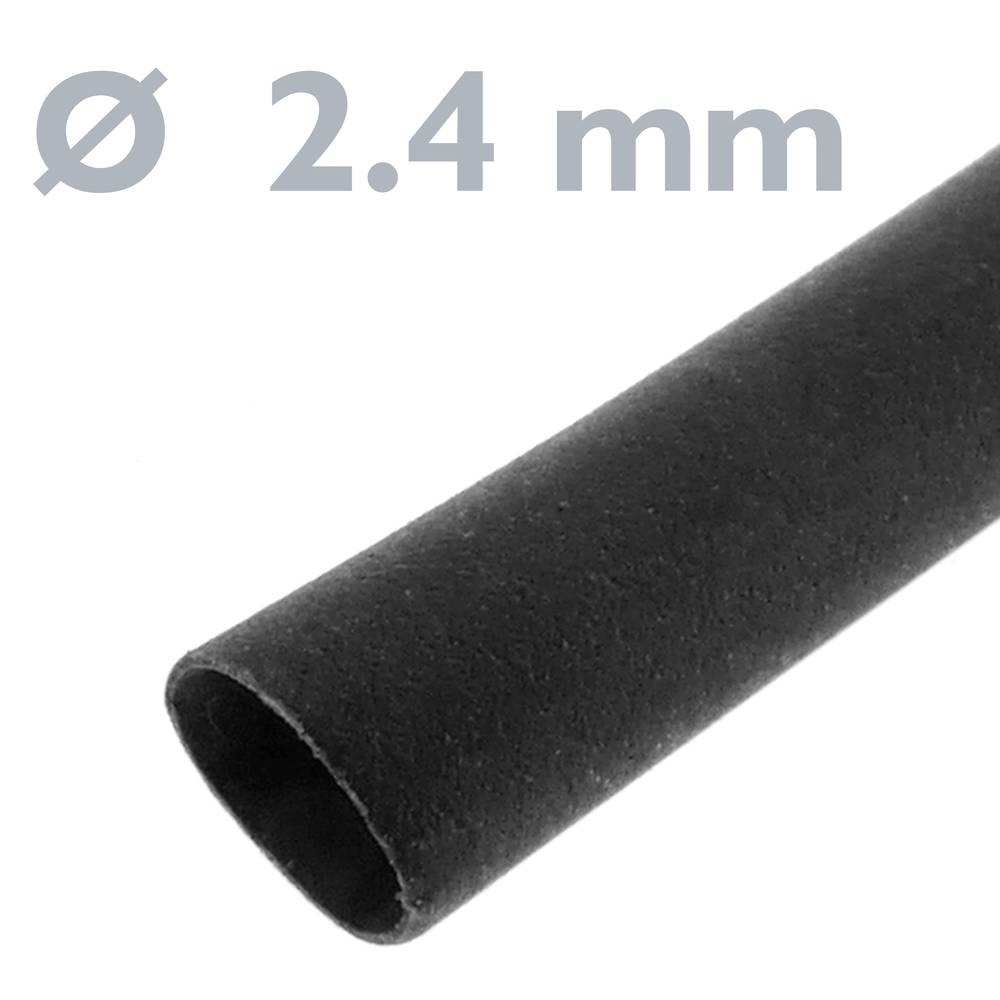 Schrumpfschlauch schwarz 2,4 mm Rolle von 3m
