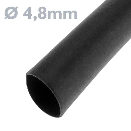 Tubo termoretráctil negro de 4,8mm en bobina de 3m