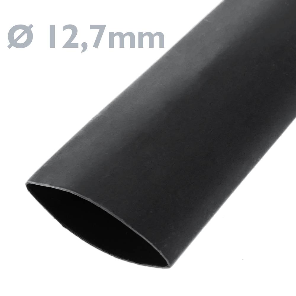 Tubo termoretráctil negro de 12,7mm en bobina de 3m