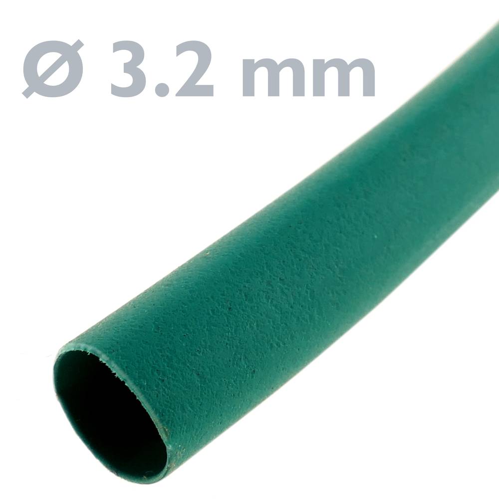 Tubo termoretráctil verde de 3,2mm en bobina de 3m