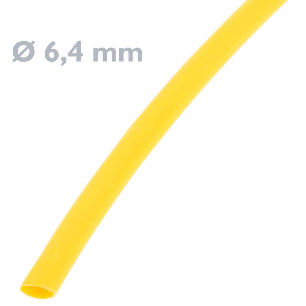 Gele krimpkous van 6,4 mm in een spoel van 3 m