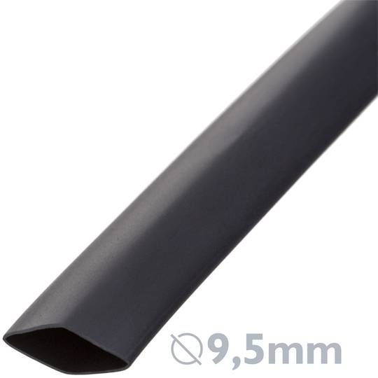 Scatola termorestringente nera, diametro 9,5 - 4,8 mm, bobina da 10 m
