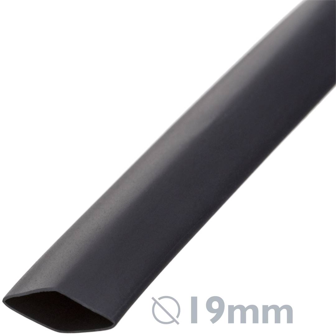 Caixa termoretràctil color negre diàmetre 19 - 9,5 mm bobina de 6m