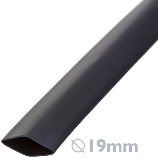 Caixa termoretràctil color negre diàmetre 19 - 9,5 mm bobina de 6m