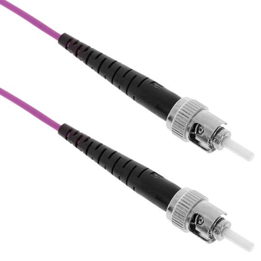 Cable de fibra óptica OM4 multimodo MMF simplex 50µm/125µm ST-ST de 1m