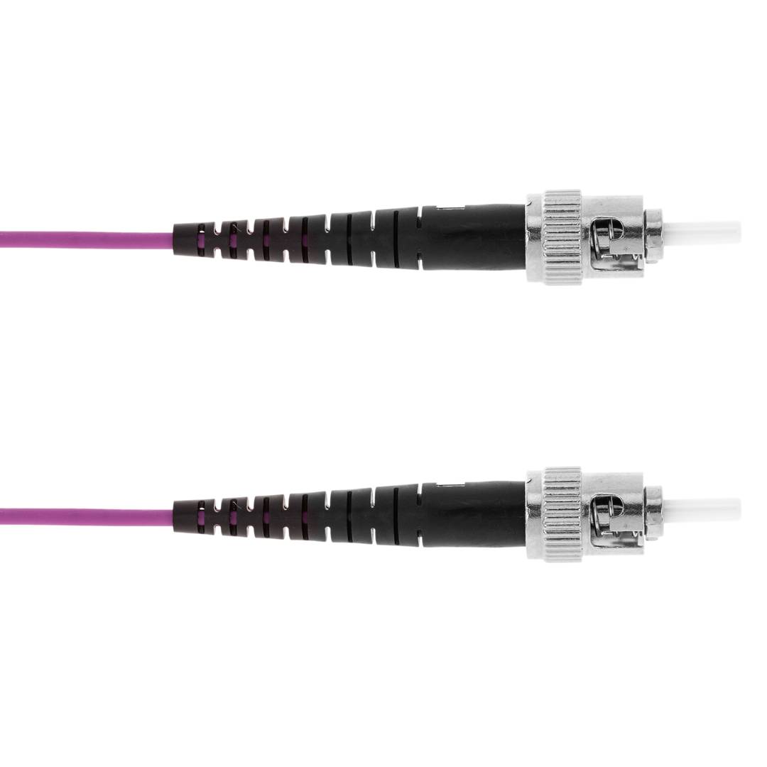 Cable de fibra óptica OM4 multimodo MMF simplex 50µm/125µm ST-ST de 1m