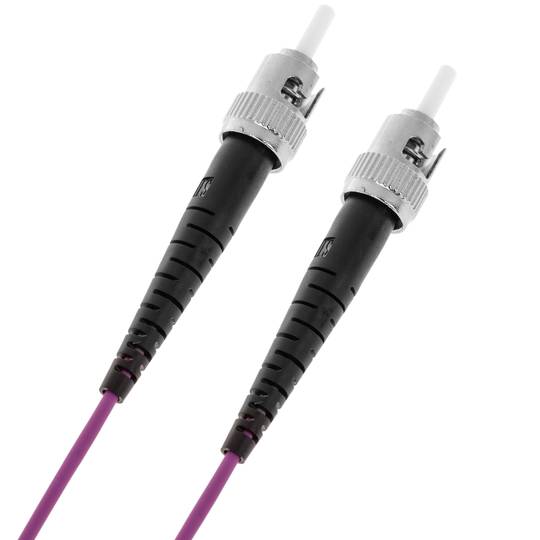 Cable de fibra óptica OM4 multimodo MMF simplex 50µm/125µm ST-ST de 1m